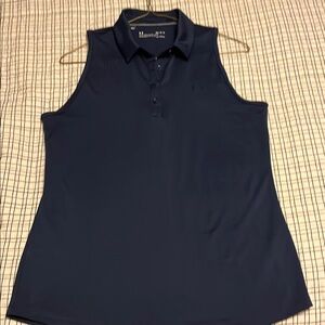 Under Armour Navy Blue sleeveless Polo Shirt